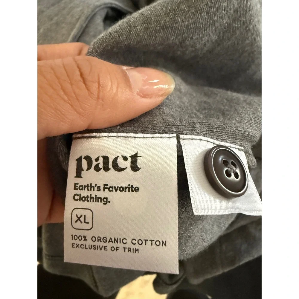 Pact Organic Cotton Knit Blazer Cardigan XL‎ Charcoal Grey Single Button Pocket - Picture 6 of 6